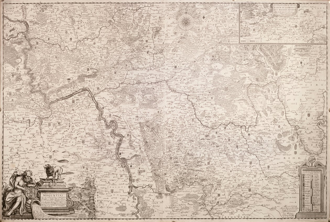 Karta över ärkebiskopsrådet och kurfursten i Mainz, ca. 1695 av German School