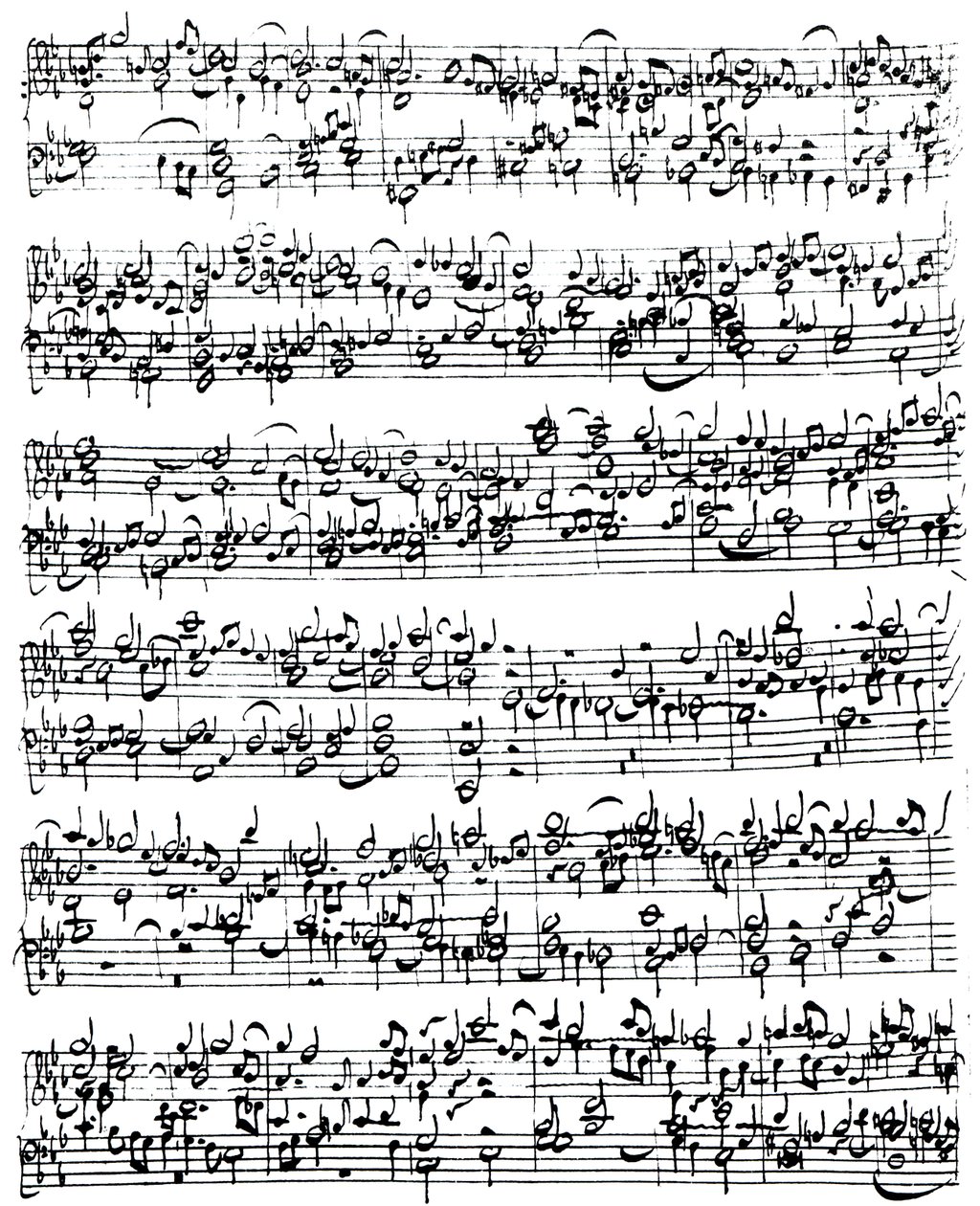 Partitur av Johann Sebastian Bach (1685-1750) (penna och bläck på papper) av German School