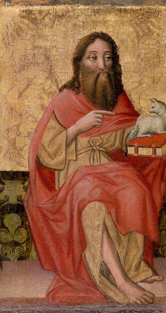 Johannes Döparen (tempera på panel) av German School