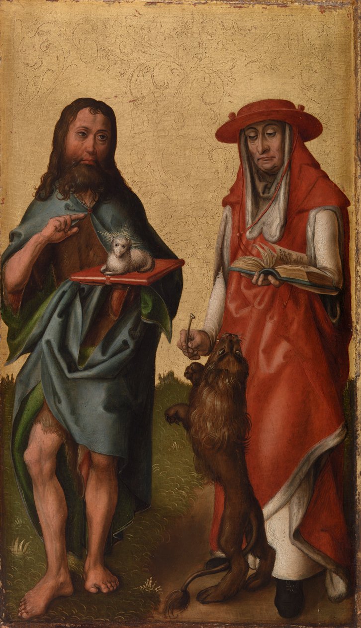 Johannes Döparen och Sankt Hieronymus av German School