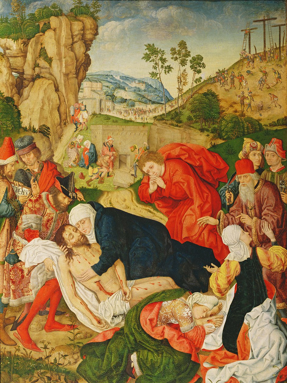 Gravläggningen, c.1500 av German School