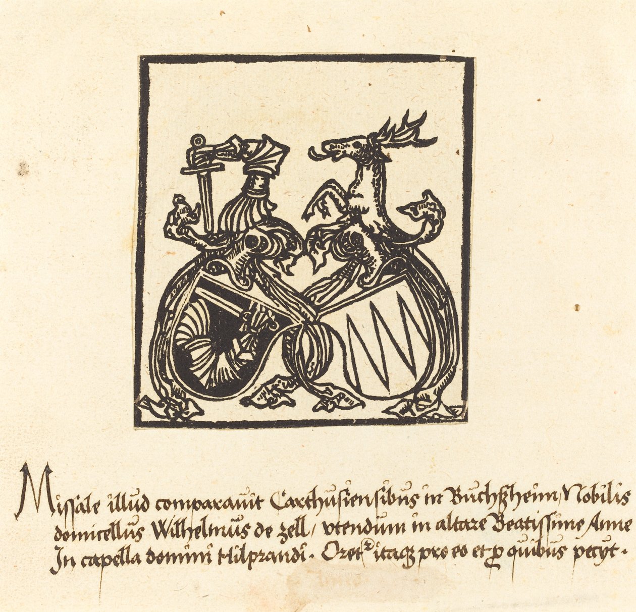 Bokskylt av Wilhelm von Zell av German 15th Century