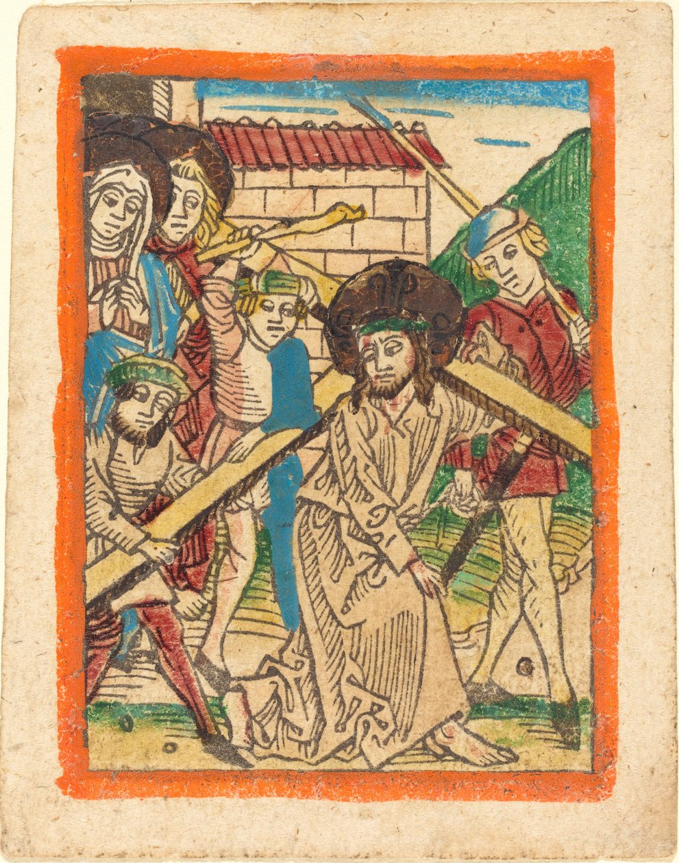 Kristus som bär korset av German 15th Century