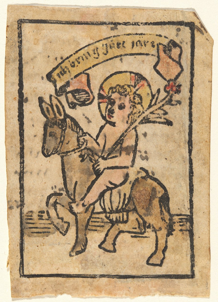 Kristusbarn på åsna av German 15th Century
