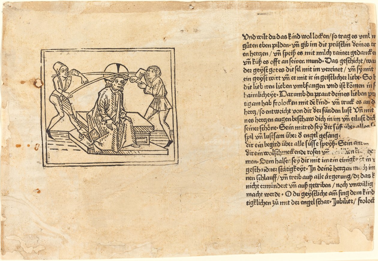 Kristus krönt med törnar av German 15th Century
