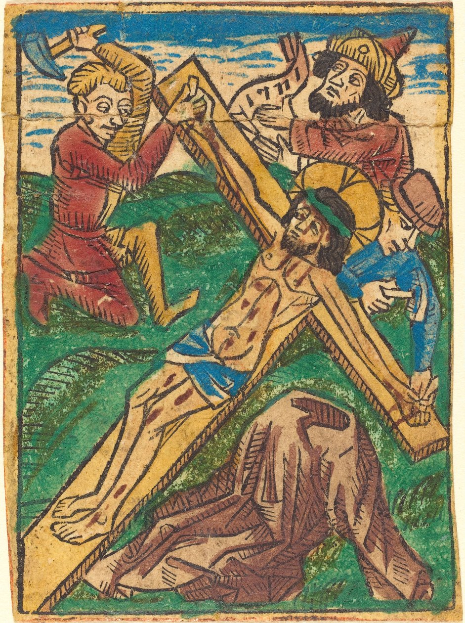 Kristus spikad på korset av German 15th Century