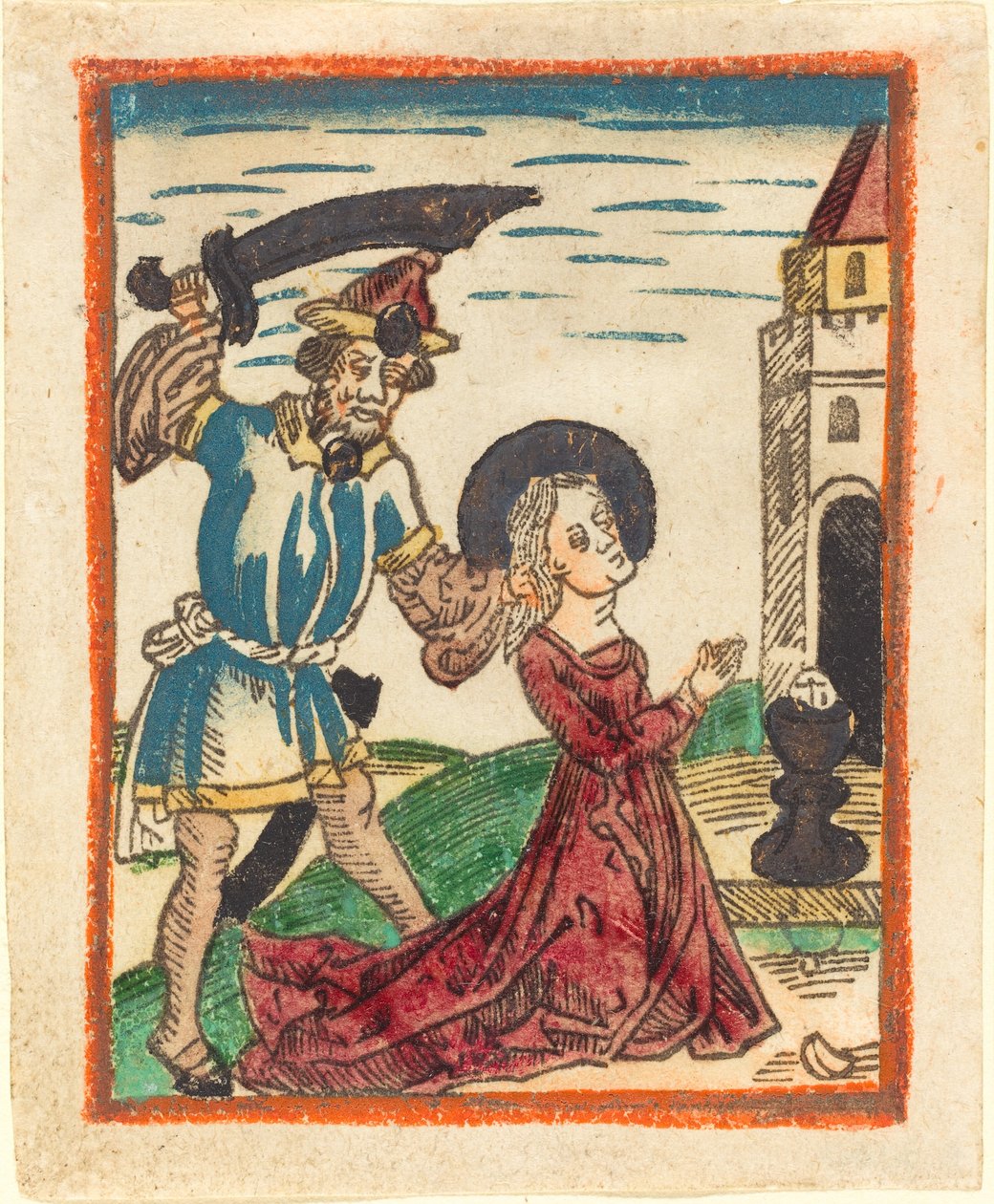 Sankt Barbaras martyrskap av German 15th Century