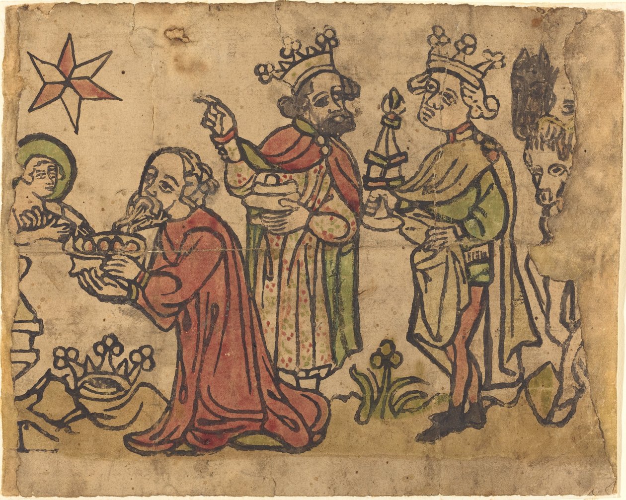 Tillbedjan av Magi av German 15th Century