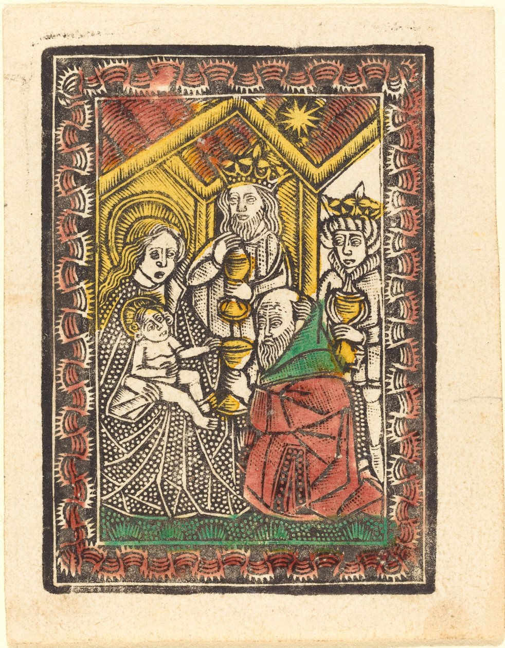 Tillbedjan av Magi av German 15th Century