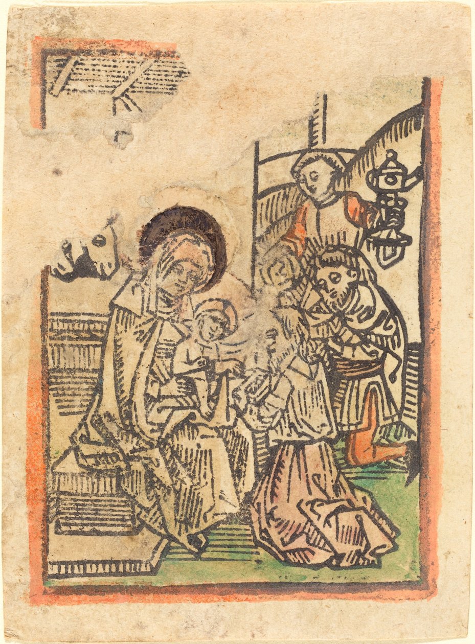 Tillbedjan av Magi av German 15th Century