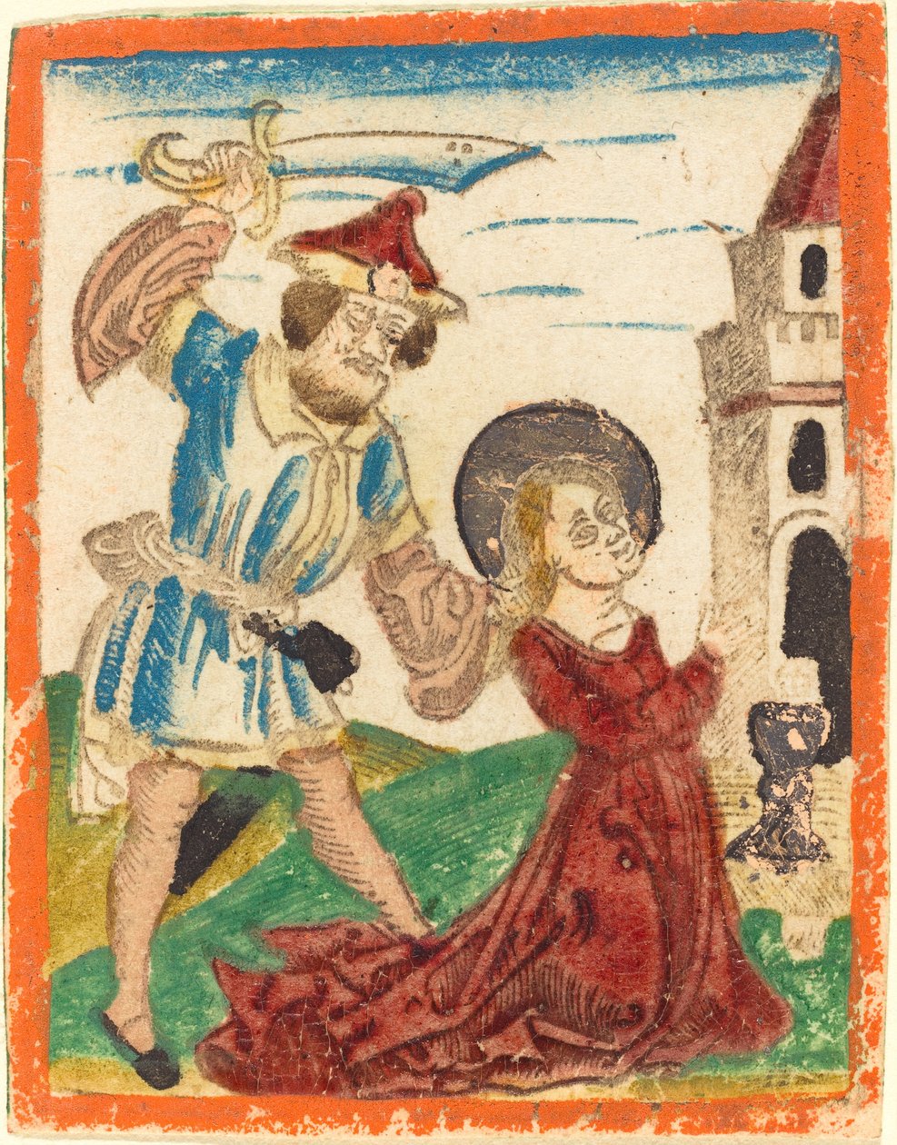 Sankt Barbaras martyrskap av German 15th Century
