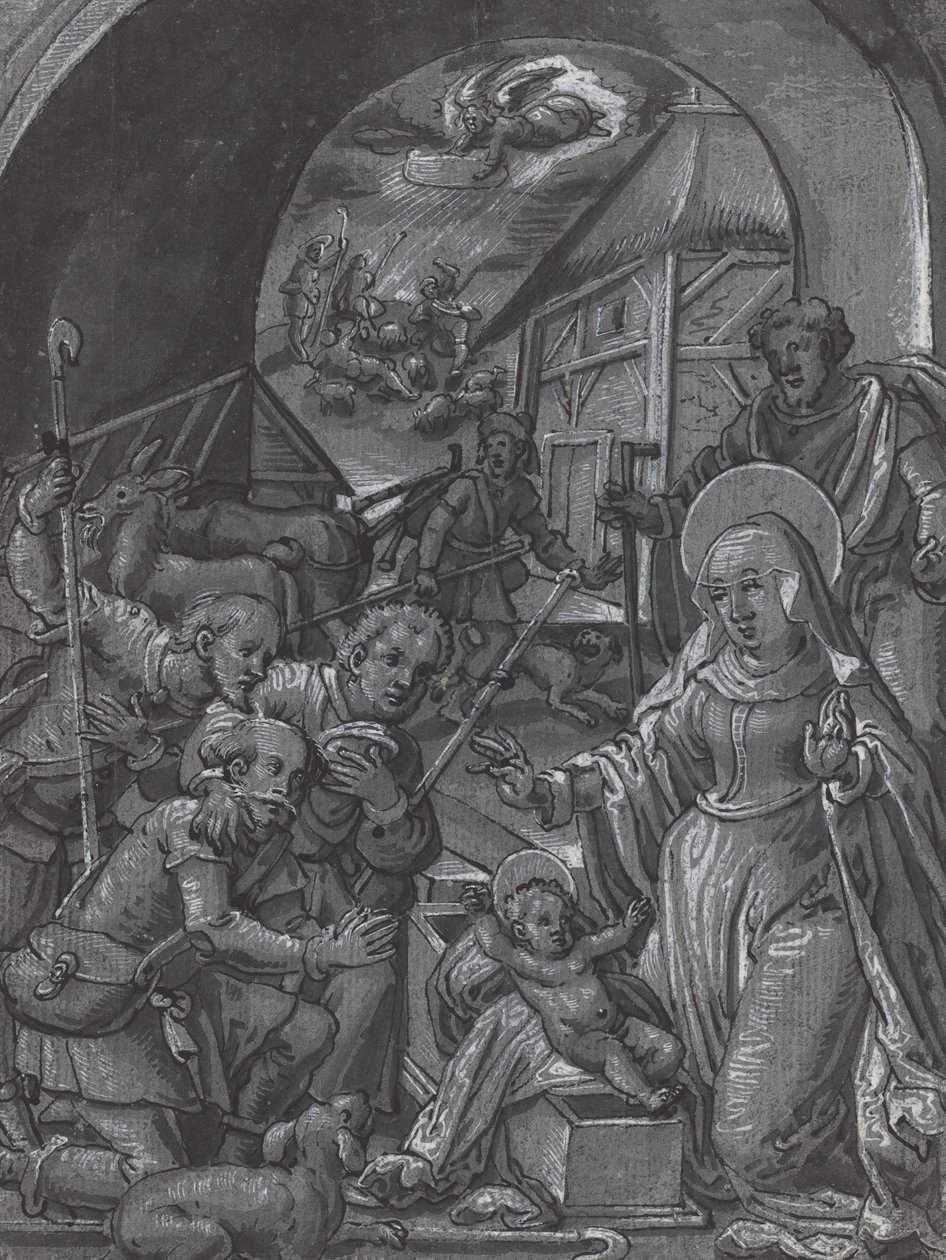 Kristi födelse [verso] av German 16th Century