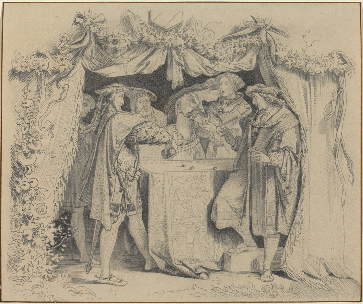 Män som kastar tärningar av German 19th Century