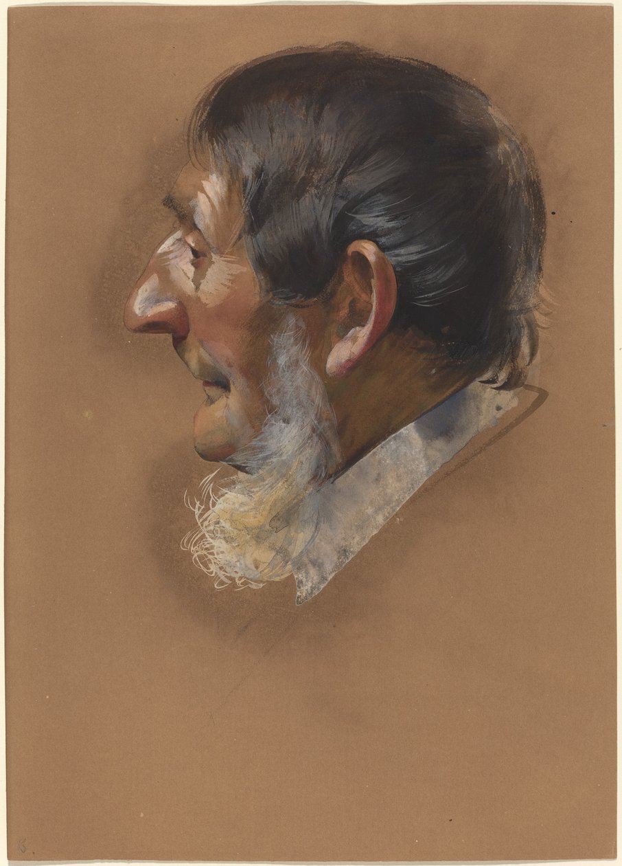 Profil av en man med sidewhiskers av German 19th Century