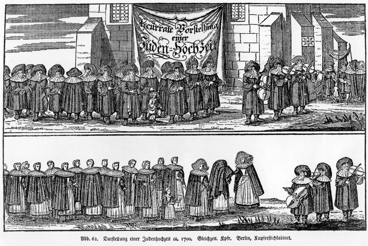 En judisk bröllopsprocession ca 1700 av German School