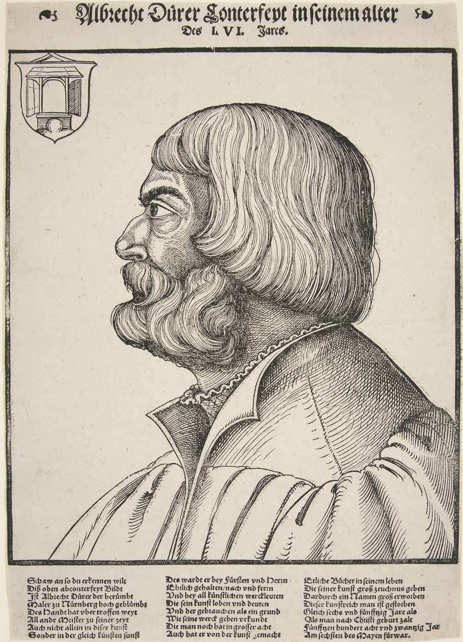 Albrecht Durer, 56 år (träsnitt) av German School