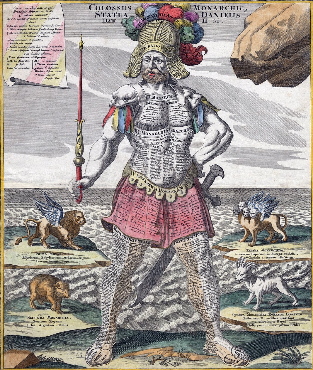 Colossal King Astride His Empire, c.1750 (gravyr) av German School
