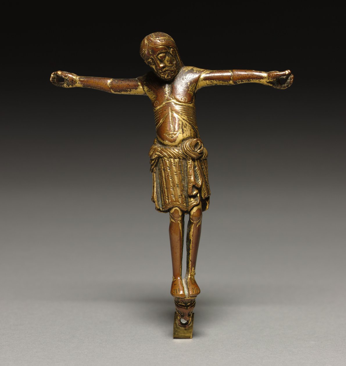 Den korsfäste Kristus, ca 1200 (förgylld brons) av German School