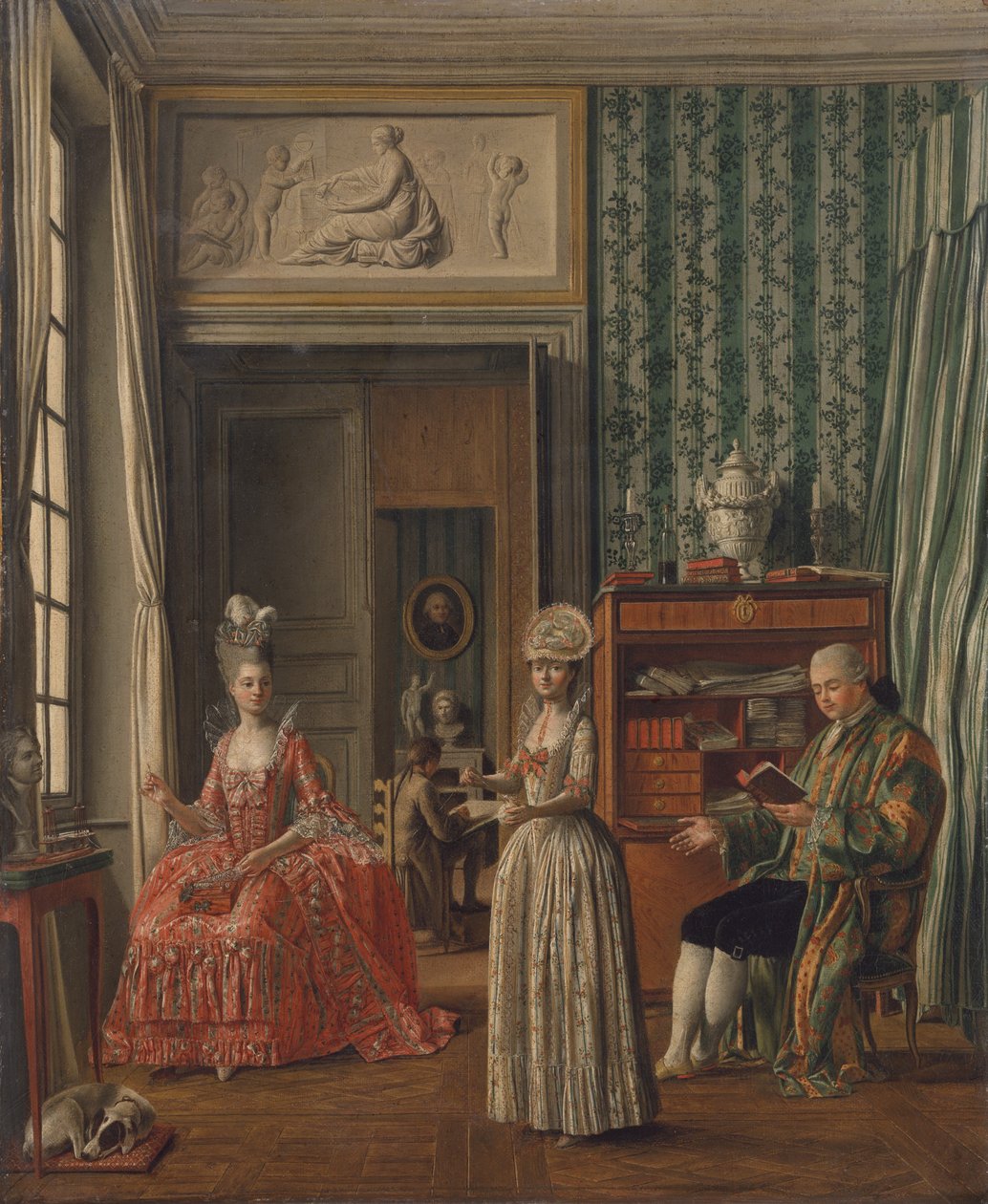 Inhemsk scen, ca 1775-80 av German School