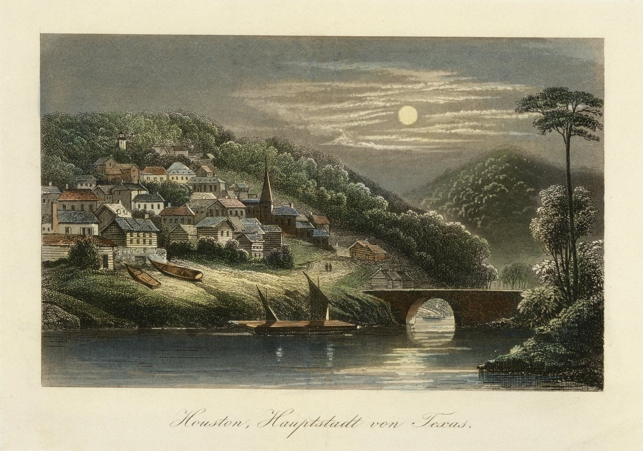 Houston, huvudstad i Texas, ca 1845-1850 av German School