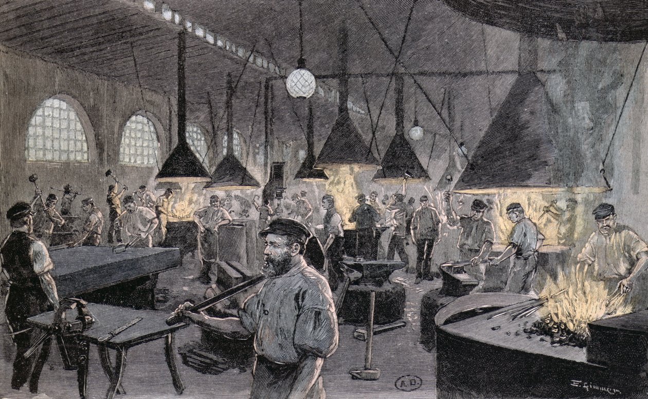 Imperial Wharf i Kiel, Tyskland, ca 1900 av German School