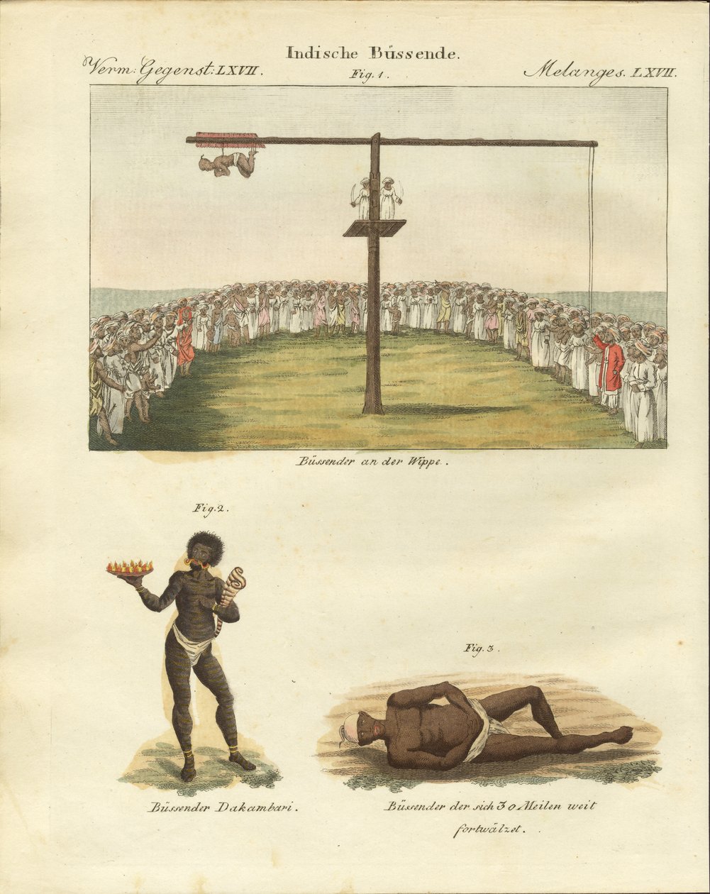 Indisk expiator (färgad gravyr) av German School