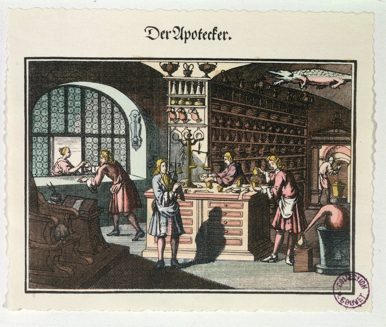 Interiör av en apotekare, ca 1700 av German School