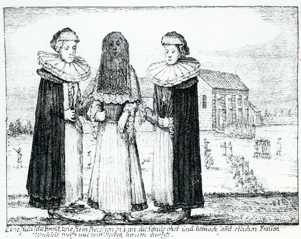 Judiskt bröllop (gravyr) av German School