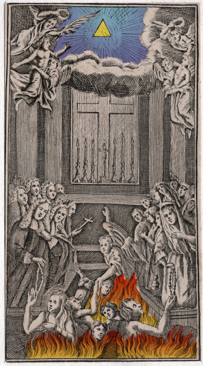 Messe i templet. (gravyr av German School
