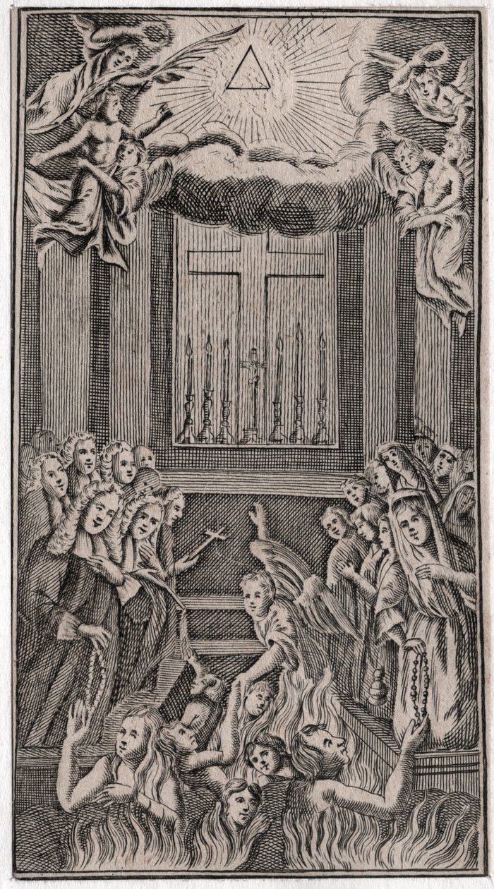 Messe i templet. (gravyr av German School