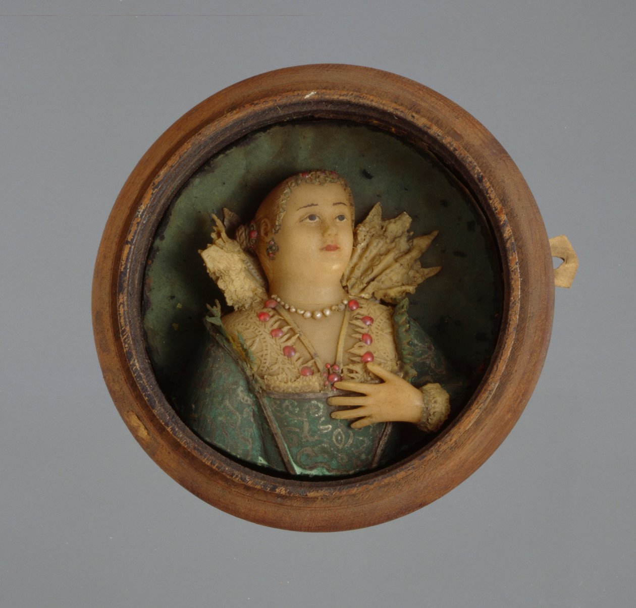 Miniatyrporträtt, ca 1600 (vax, glas och trä) av German School