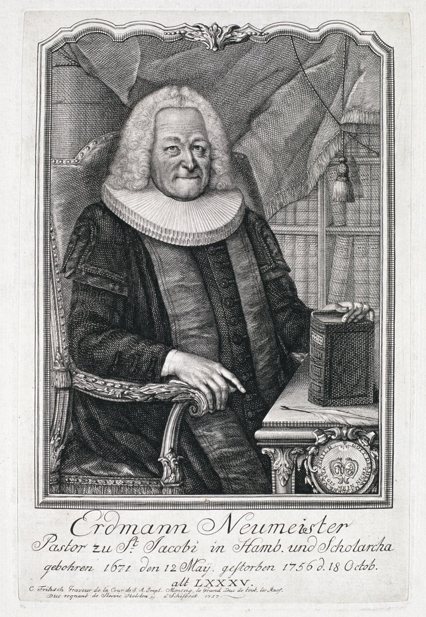 Porträtt av Erdmann Neumeister (1671-1756) av German School