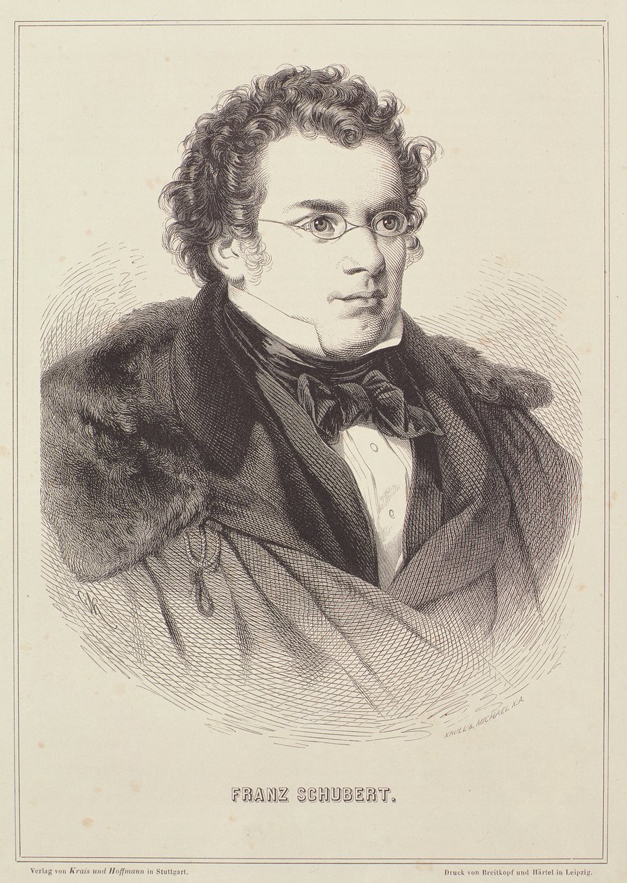 Porträtt av Franz Schubert (1768-1827) av German School