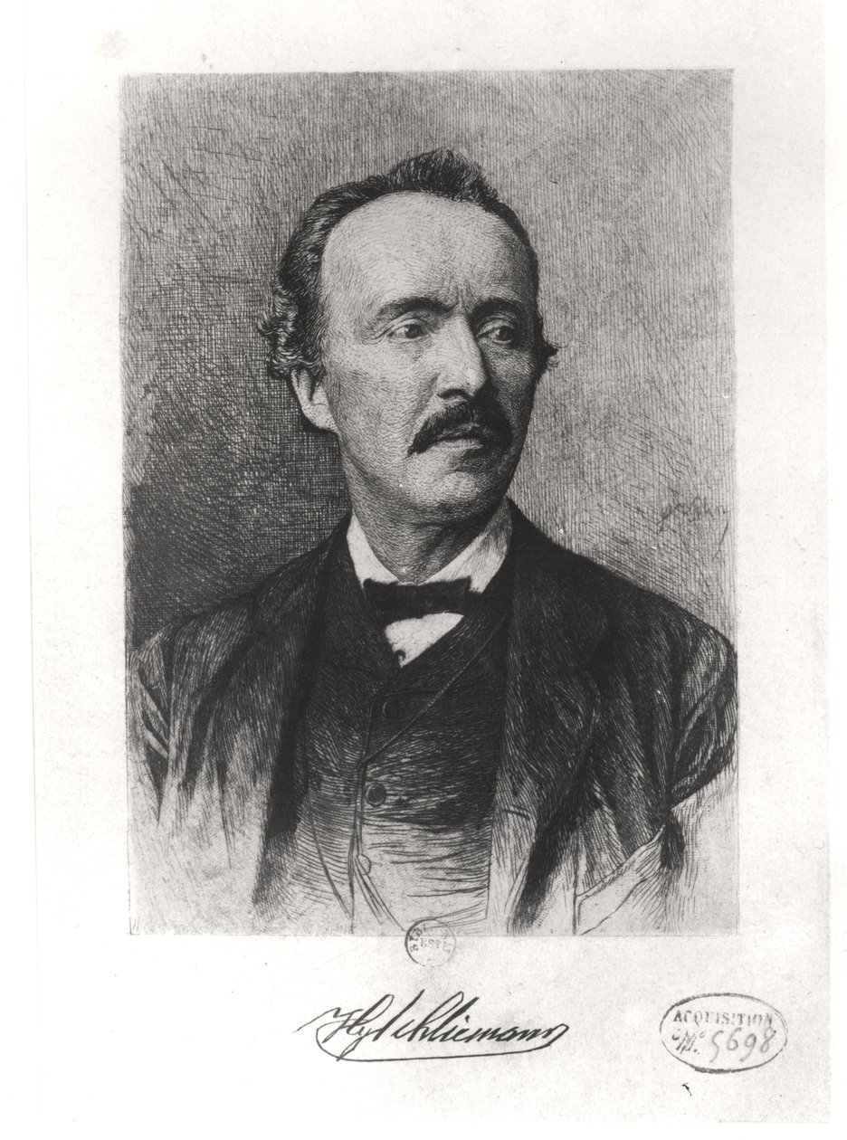Porträtt av Heinrich Schliemann (1822-90) av German School