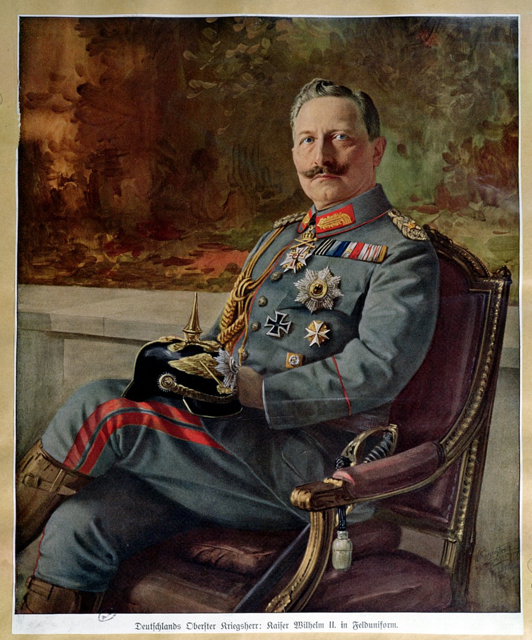 Porträtt av Kaiser Wilhelm II (1859-1941) av German School