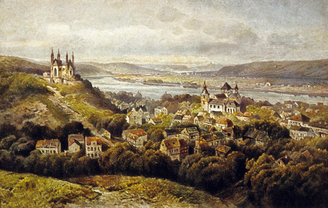 Remagen, Tyskland (färg litho) av German School