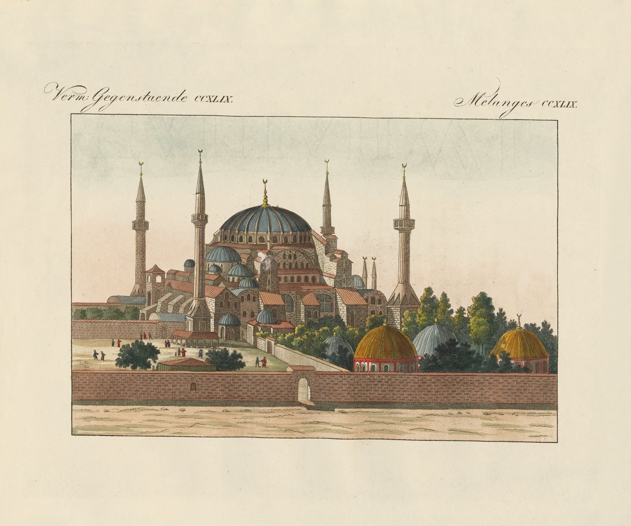 Saint-Sophia Cathedral in Constantinople (coloured engraving) av German School