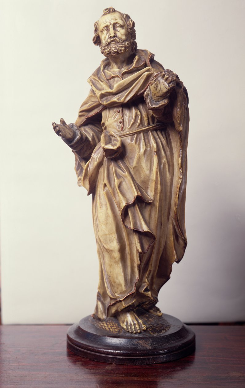 Statyett av ett helgon, Nedre Rhen (alabaster) av German School