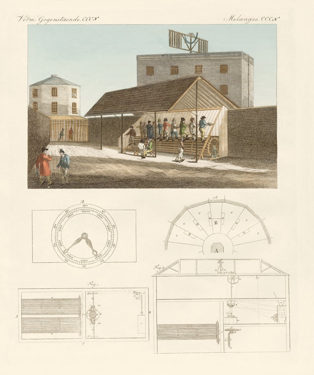 Svettkvarn (färgad gravyr) av German School