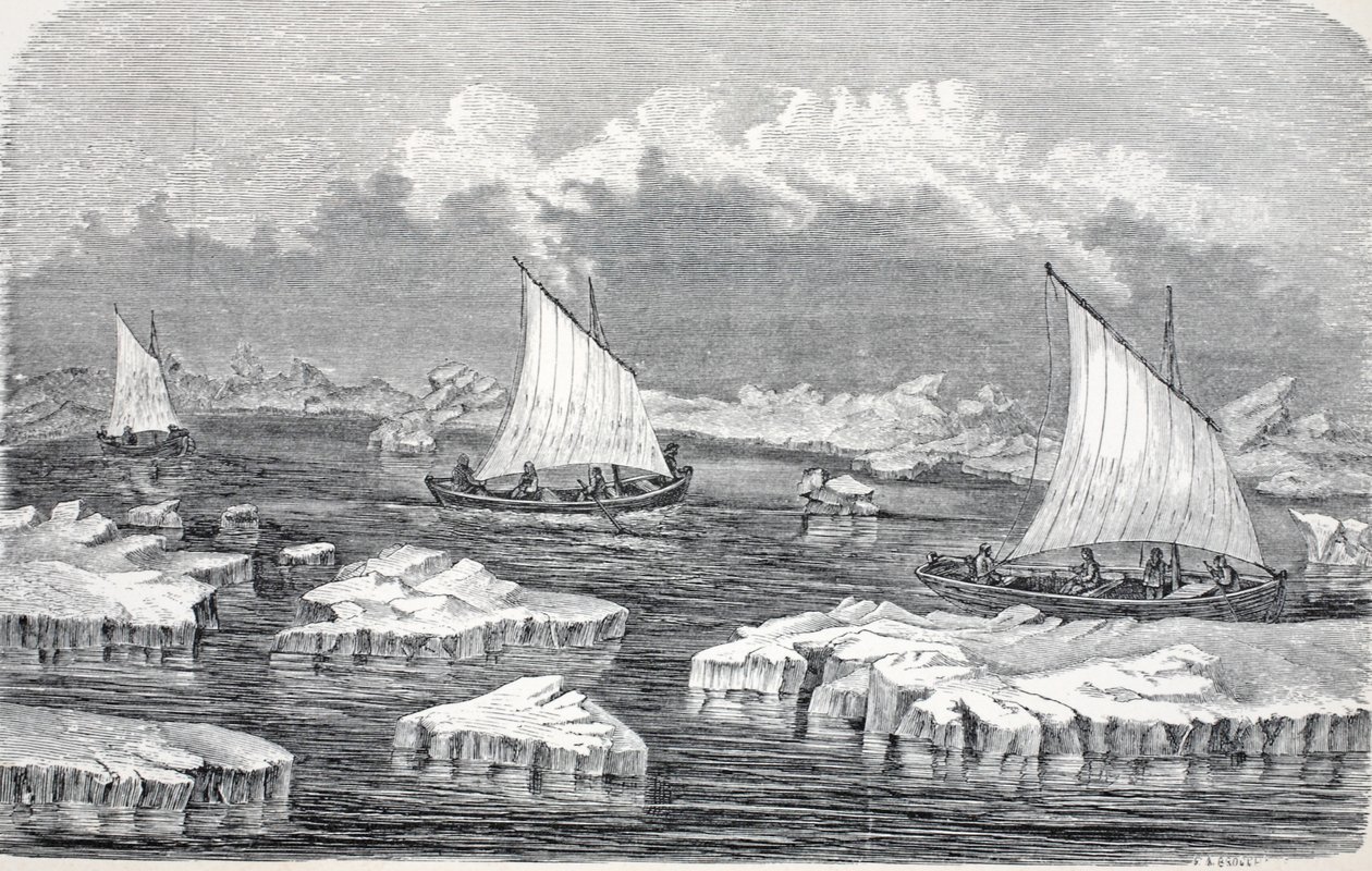 The Boats under Sail, pub. London 1874 av German School