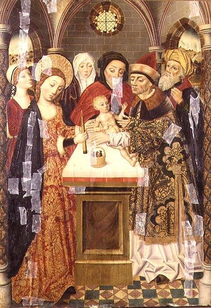 Presentationen i templet, ca 1480 av German School