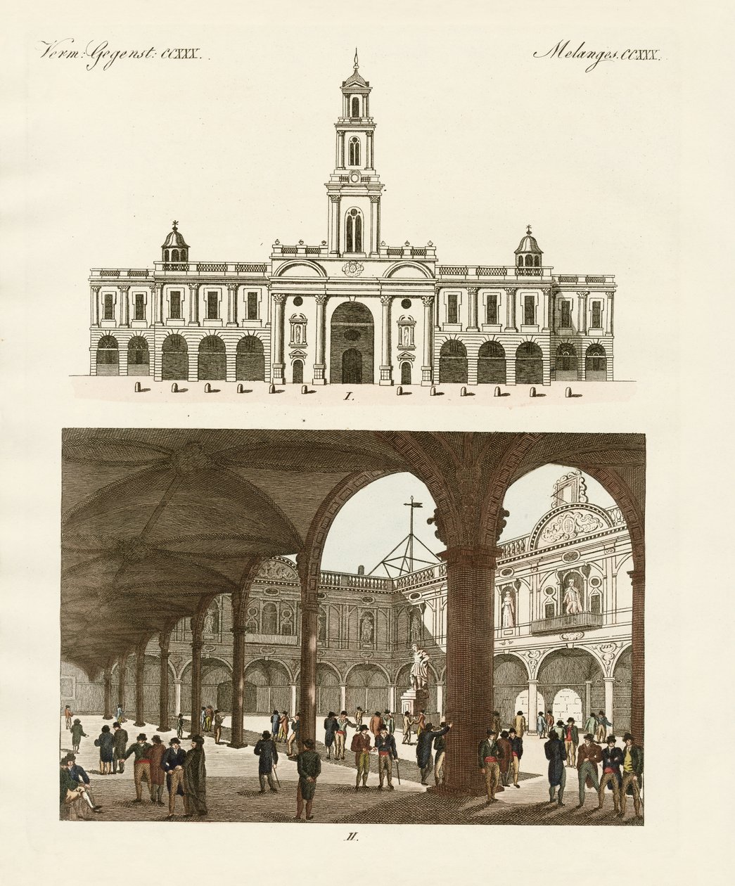 Stock of London (färgad gravyr) av German School