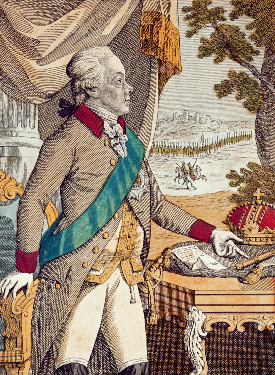 Tsar Paul I av Ryssland (färgstick) av German School