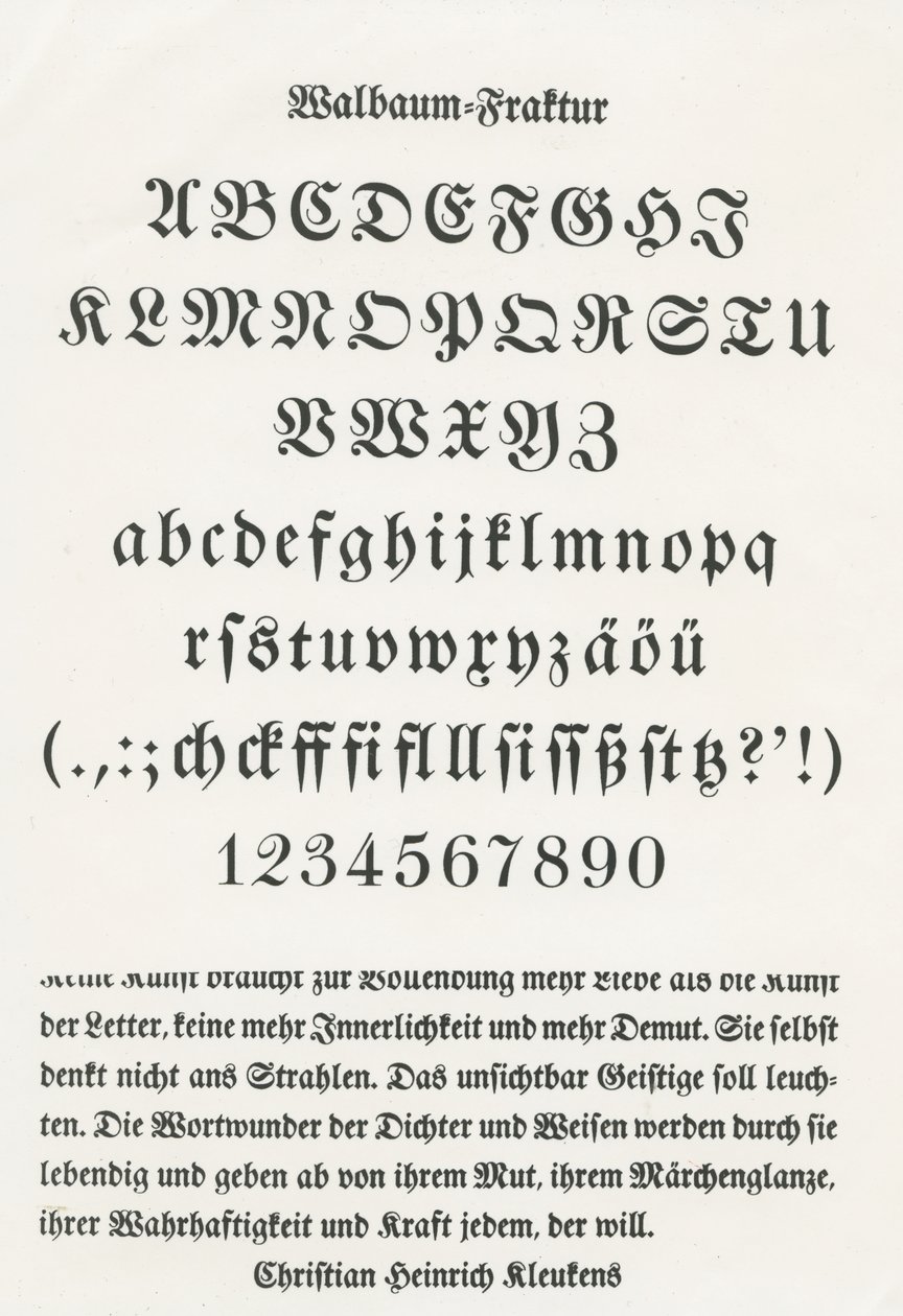 Walbaum fraktur av German School