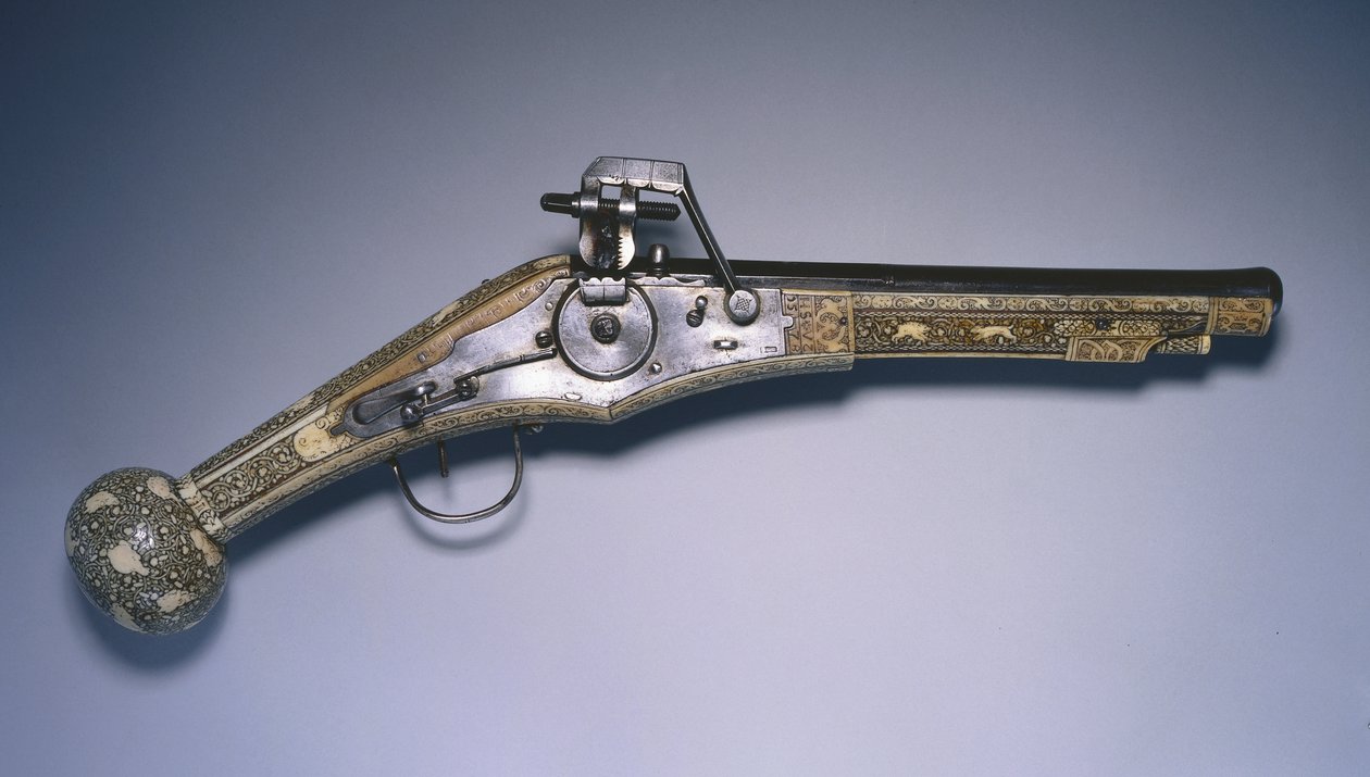 Hjullåst jaktpistol av German School