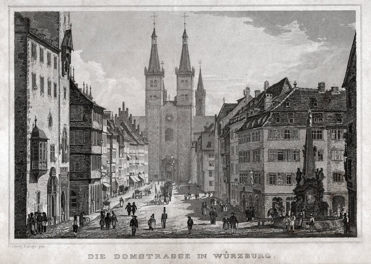 Würzburg. (gravyr, ca 1830) av German School