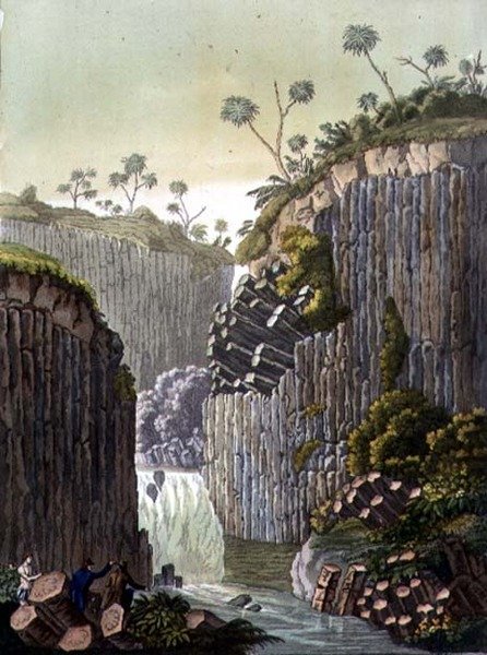 Regla Basalt (färg litho) av Gerolamo Fumagalli