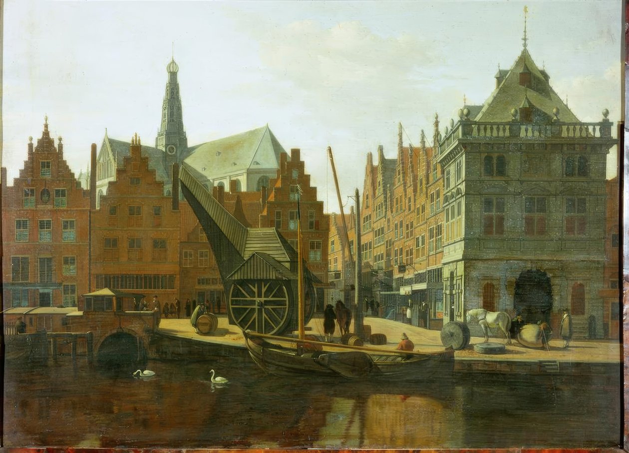 Hamnen i Haarlem av Gerrit Adriaensz Berckheyde
