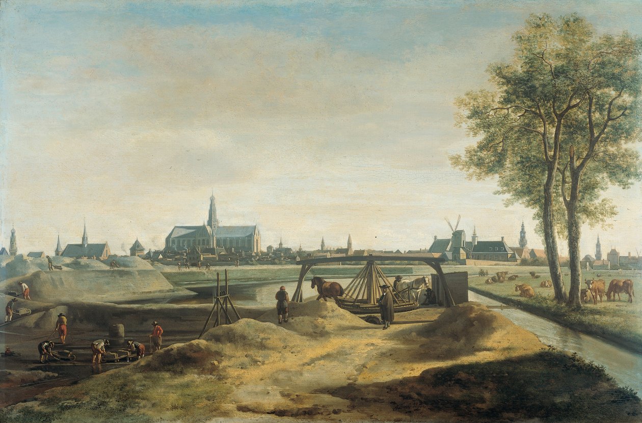 Nya befästningar för Haarlem av Gerrit Adriaenszoon Berckheyde