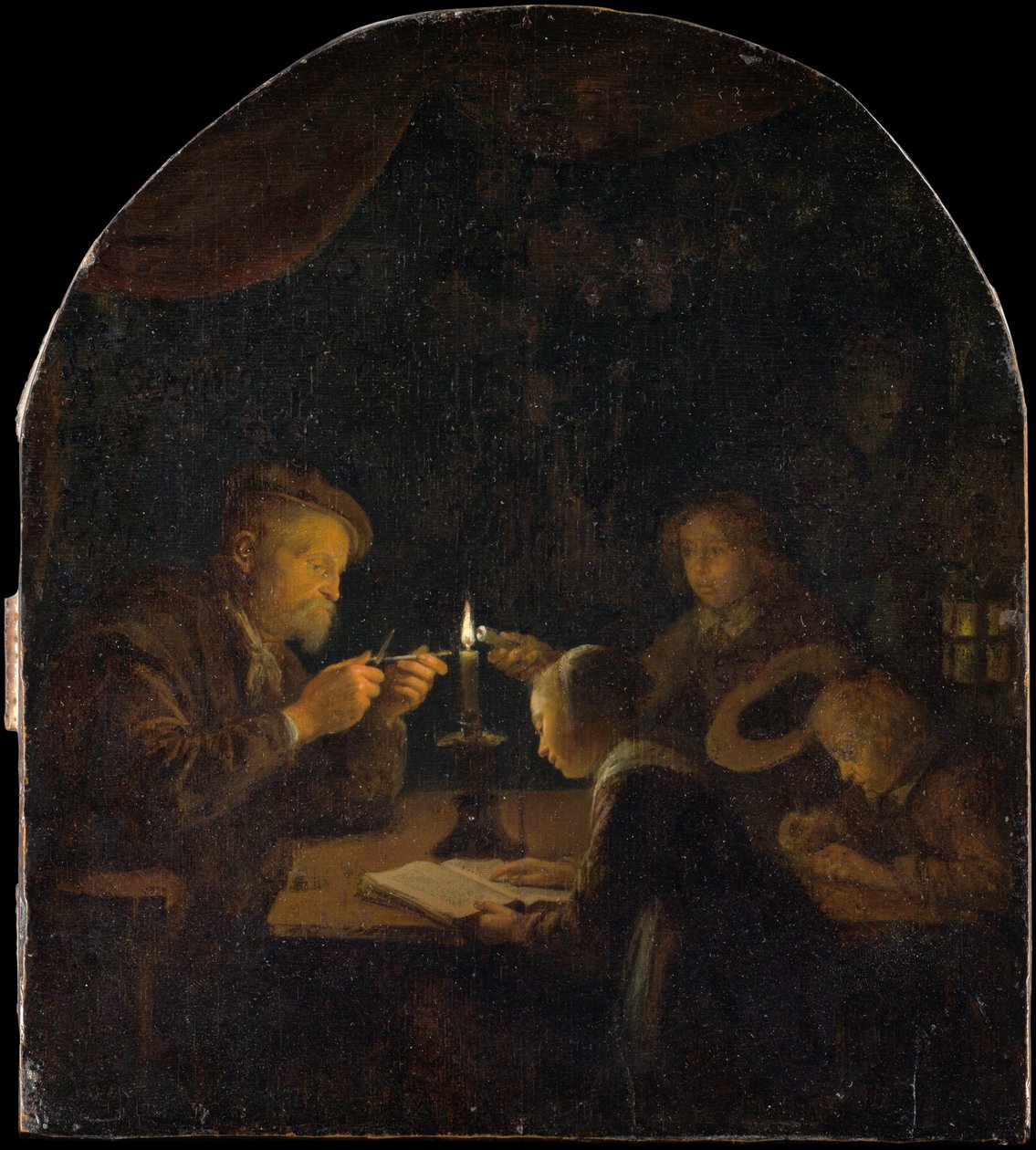 En kvällsskola, ca. 1655-57. av Gerrit Dou